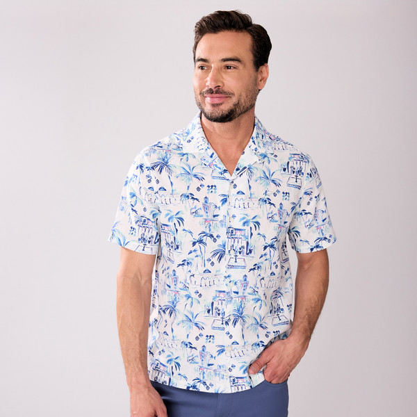 Greg Norman Greecian Linen Short-Sleeve Button Down