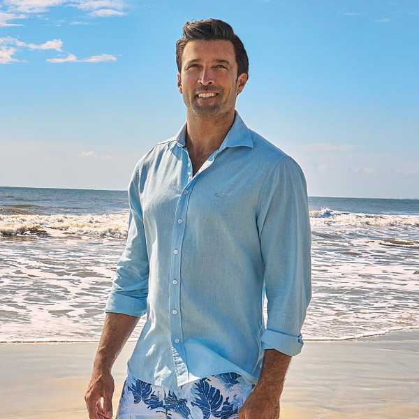 Greg Norman Driftmark Linen Button-Down Shirt