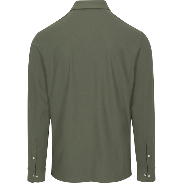 Greg Norman Long Sleeve Full Button Pique Polo