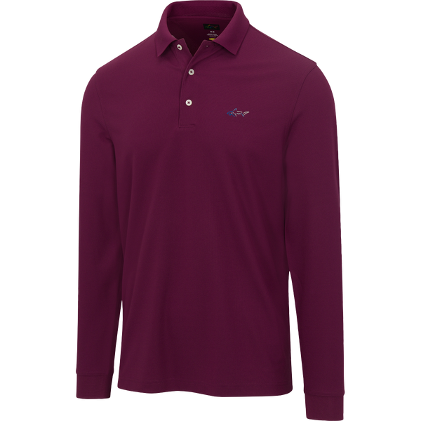 Greg Norman Long Sleeve Pique Shark Polo