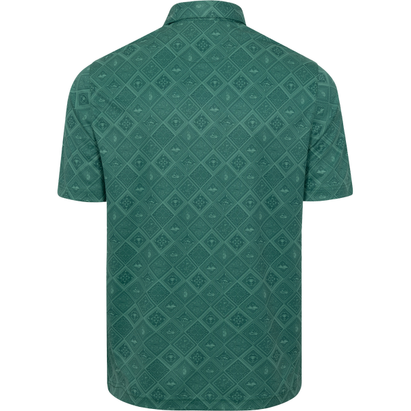 Greg Norman ML75 Microlux Golf Tiles Polo