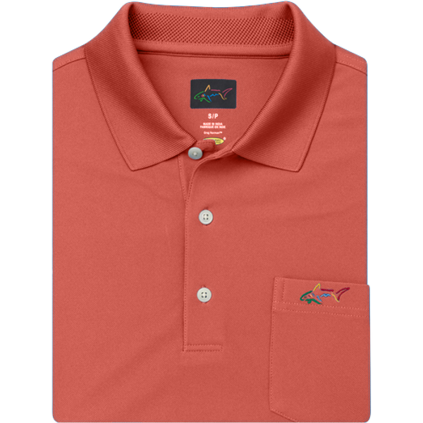 greg norman Pocket Pique Shark Polo