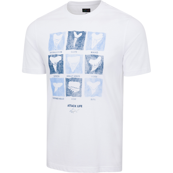 greg norman Shark Teeth Cotton T-Shirt
