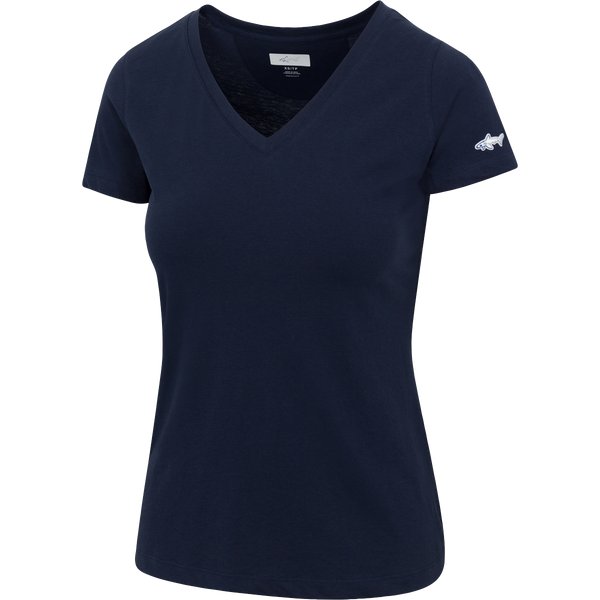 greg norman Women's V-Neck Shark T-Shirt