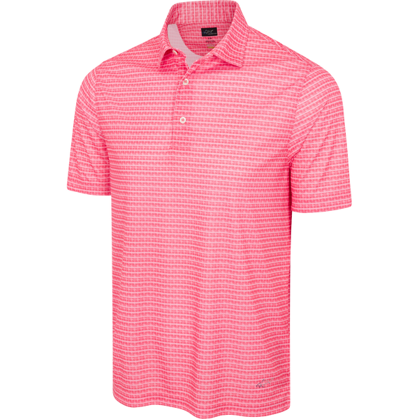 Greg Norman ML75 Recycled Microlux Houndstooth Stripe Polo