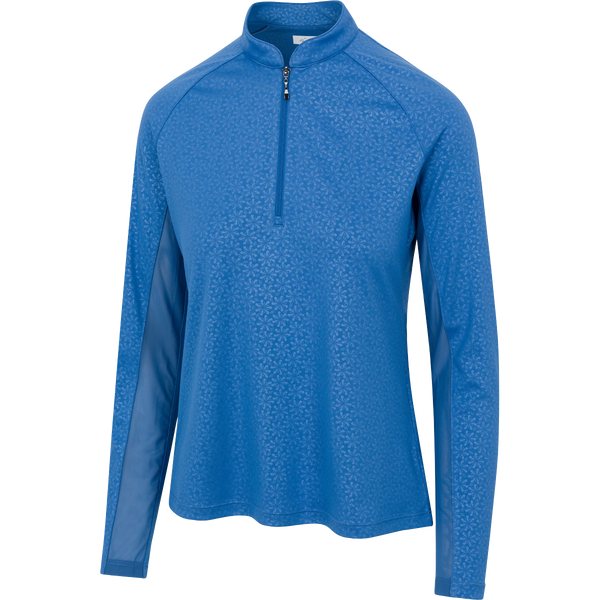 greg norman ML75 Retro Flowers Embossed Quarter Zip