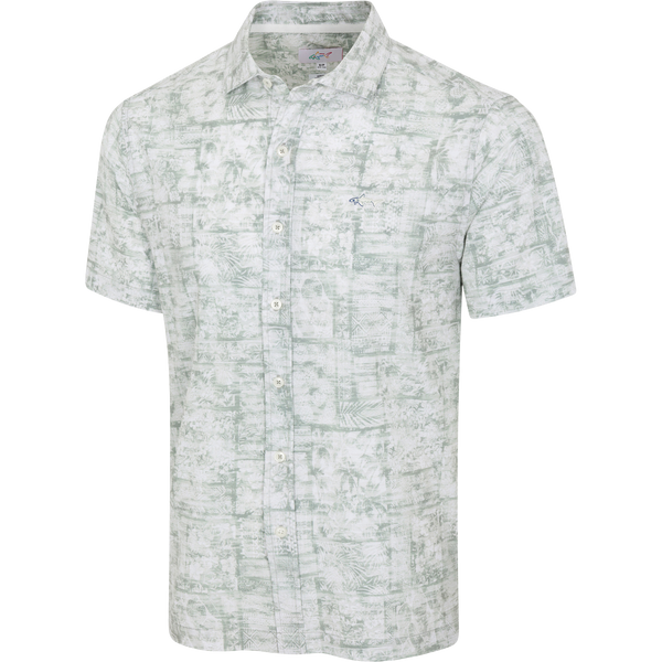 Greg Norman Seersucker Patchwork Short-Sleeve Button Down