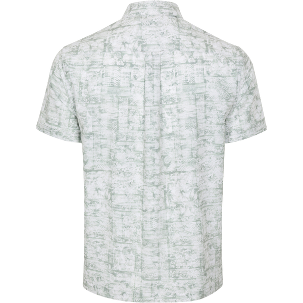Greg Norman Seersucker Patchwork Short-Sleeve Button Down