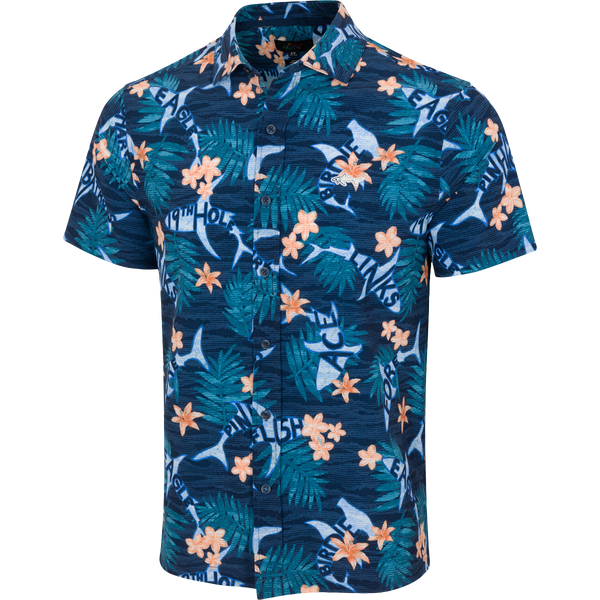 Greg Norman Seersucker Shark Short-Sleeve Button Down