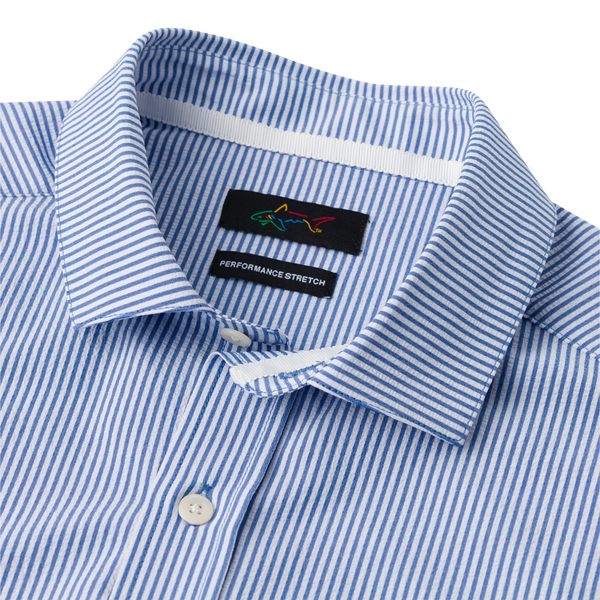 Greg Norman Striped Seersucker Short-Sleeve Button Down