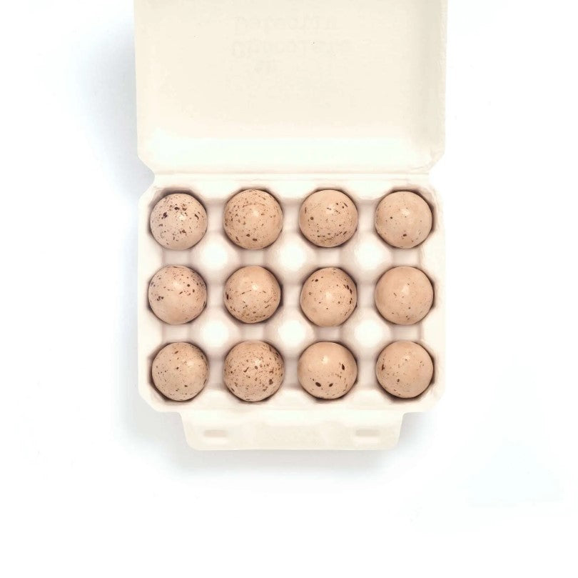 Greige 12 Salted Caramel Ganache Stork Eggs - The Chocolate Detective