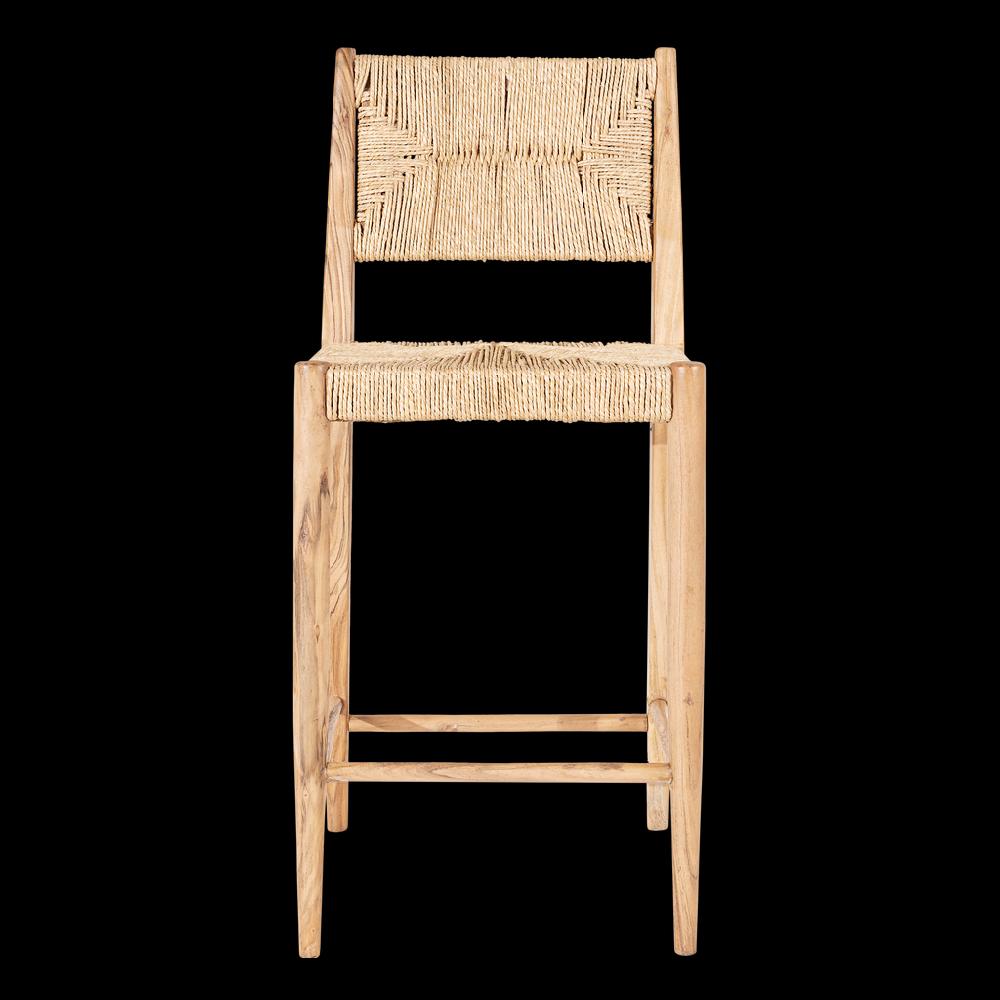 Greige Acacia And Munja Grass Counter Chair Or Bar Stool