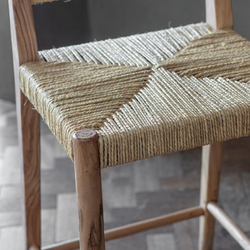 Greige Acacia And Munja Grass Counter Chair Or Bar Stool
