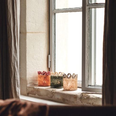 Greige Alva Tealight Holder - Olive Green - Olsson And Jensen