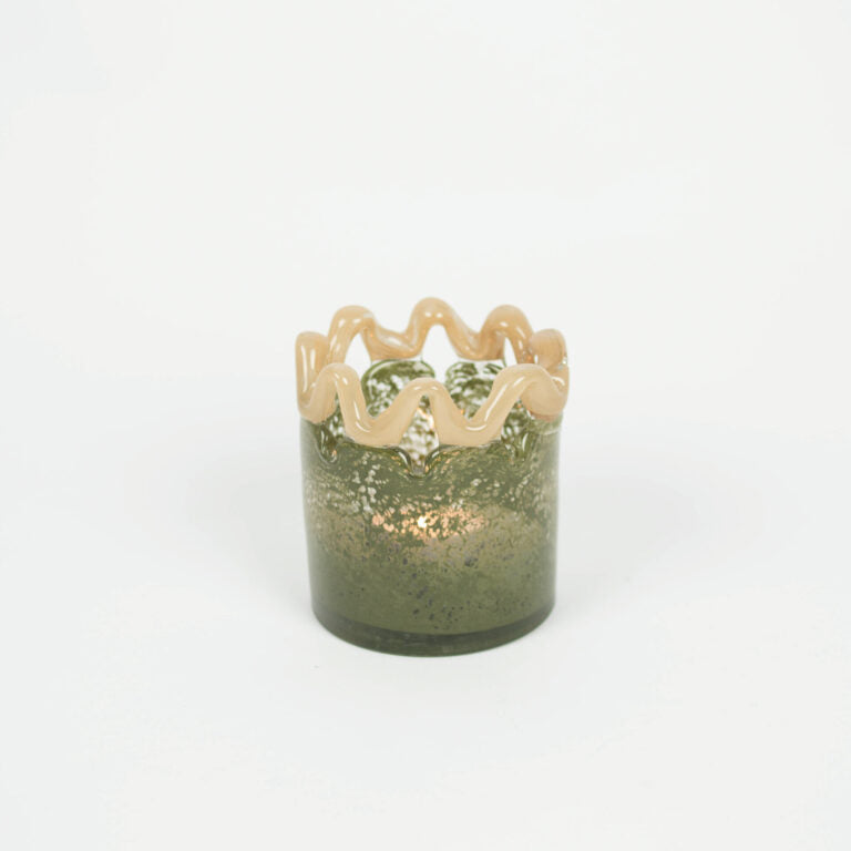 greige Alva Tealight Holder - Olive Green - Olsson and Jensen