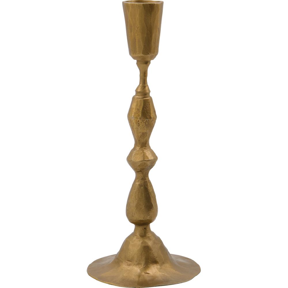 Greige Antique Gold Finish Iron Candle Holder - Two Size Options