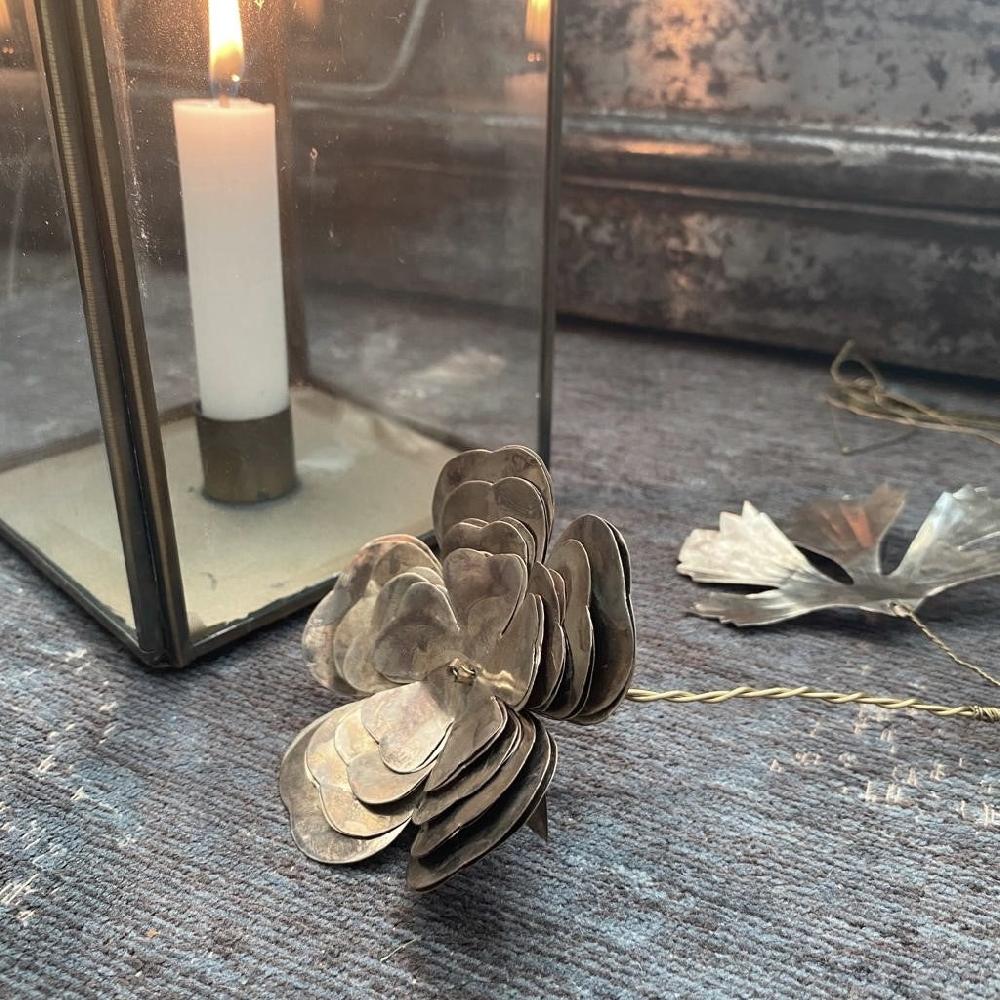 greige Antique Silver Christmas Rose Decoration - Walther & Co Denmark