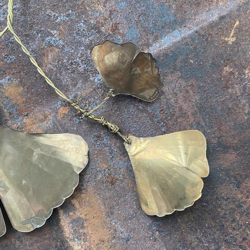 Greige Antique Silver Ginkgo Hanging Decoration - Walther & Co Denmark