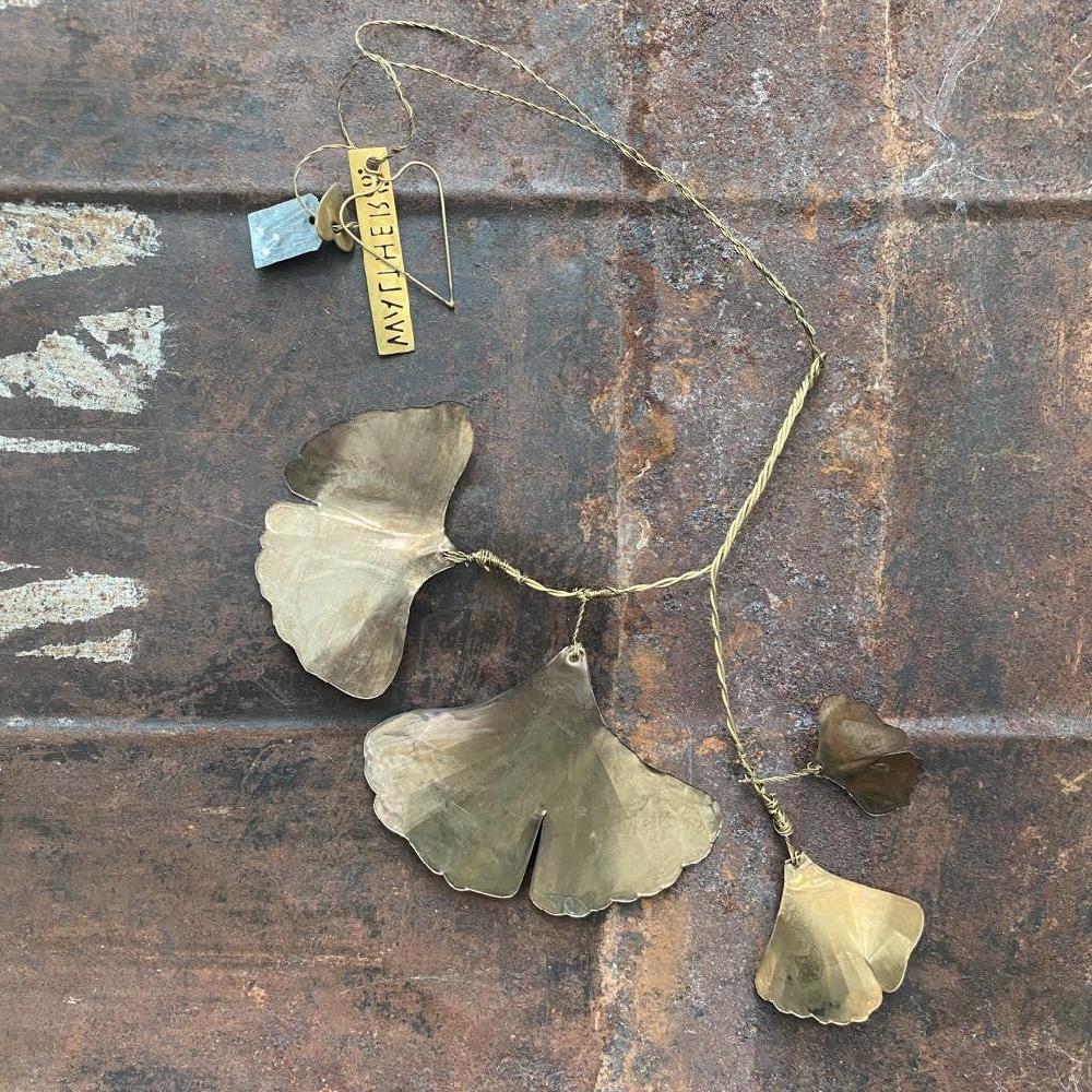 greige Antique Silver Ginkgo Hanging Decoration - Walther & Co Denmark
