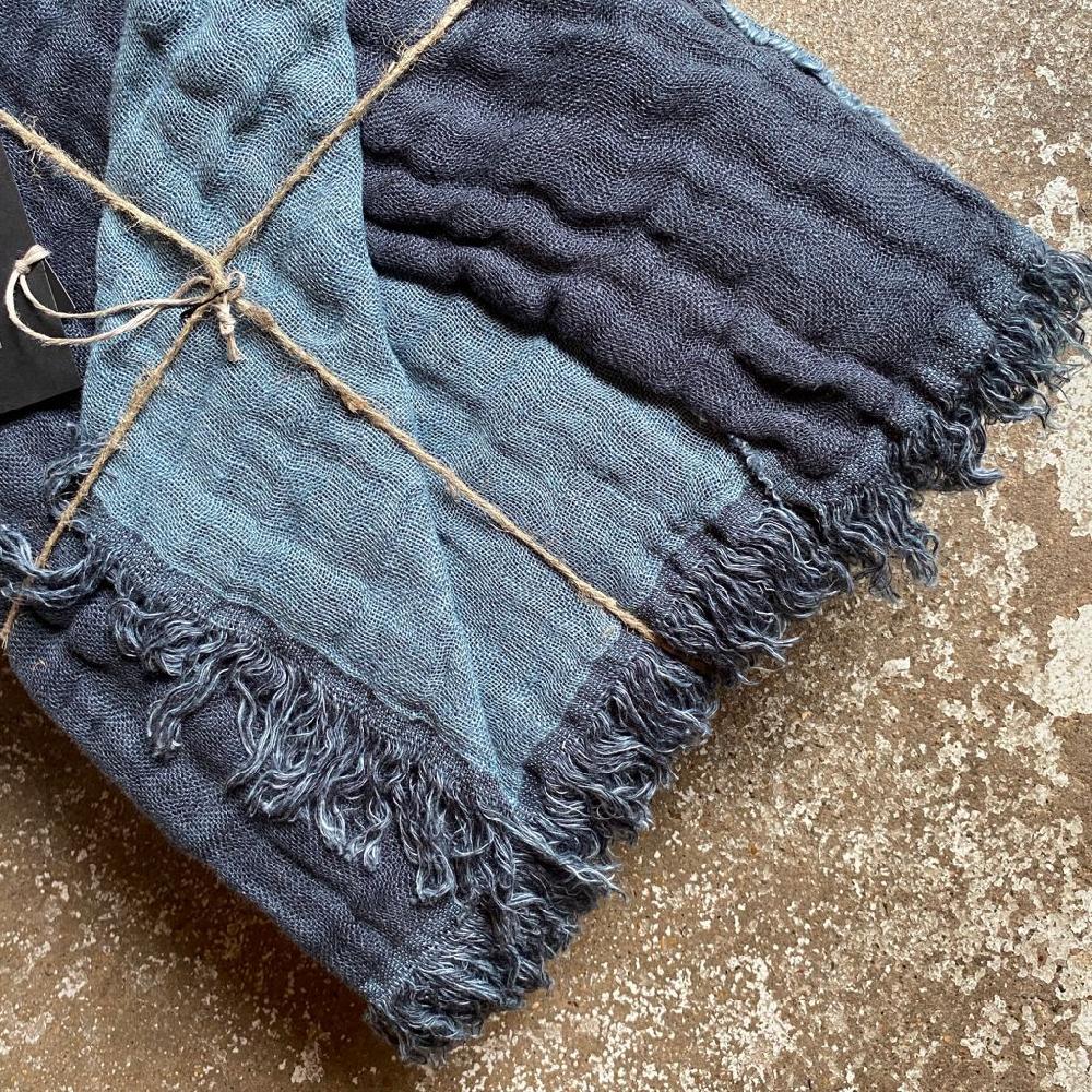 Greige Bhabhua Stonewashed Linen And Cotton Throw - Various Colours