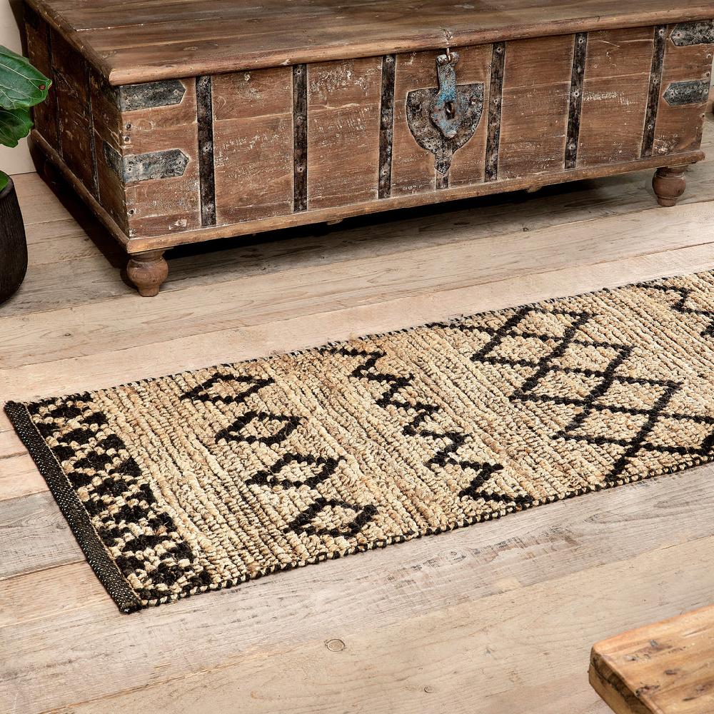 Greige Black And Natural Eco Jute Rug - Various Size Options