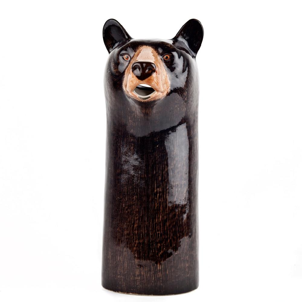 Greige Black Bear Water Or Wine Jug By Quail Ceramics