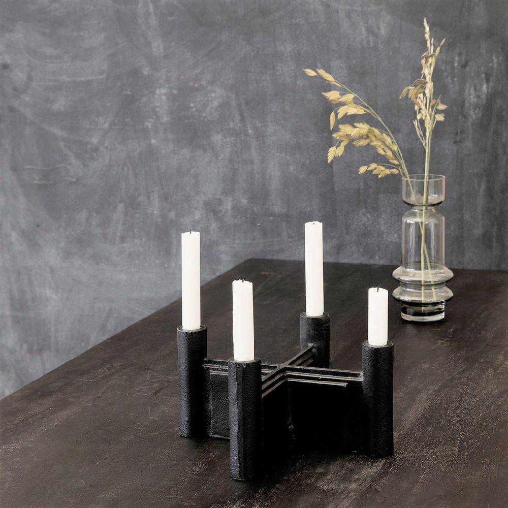 greige Black Metal Candlestand - Layers - House Doctor Denmark
