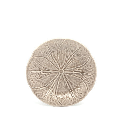 Greige Bordallo Pinheiro Portuguese Cabbage Plates - White Or Beige