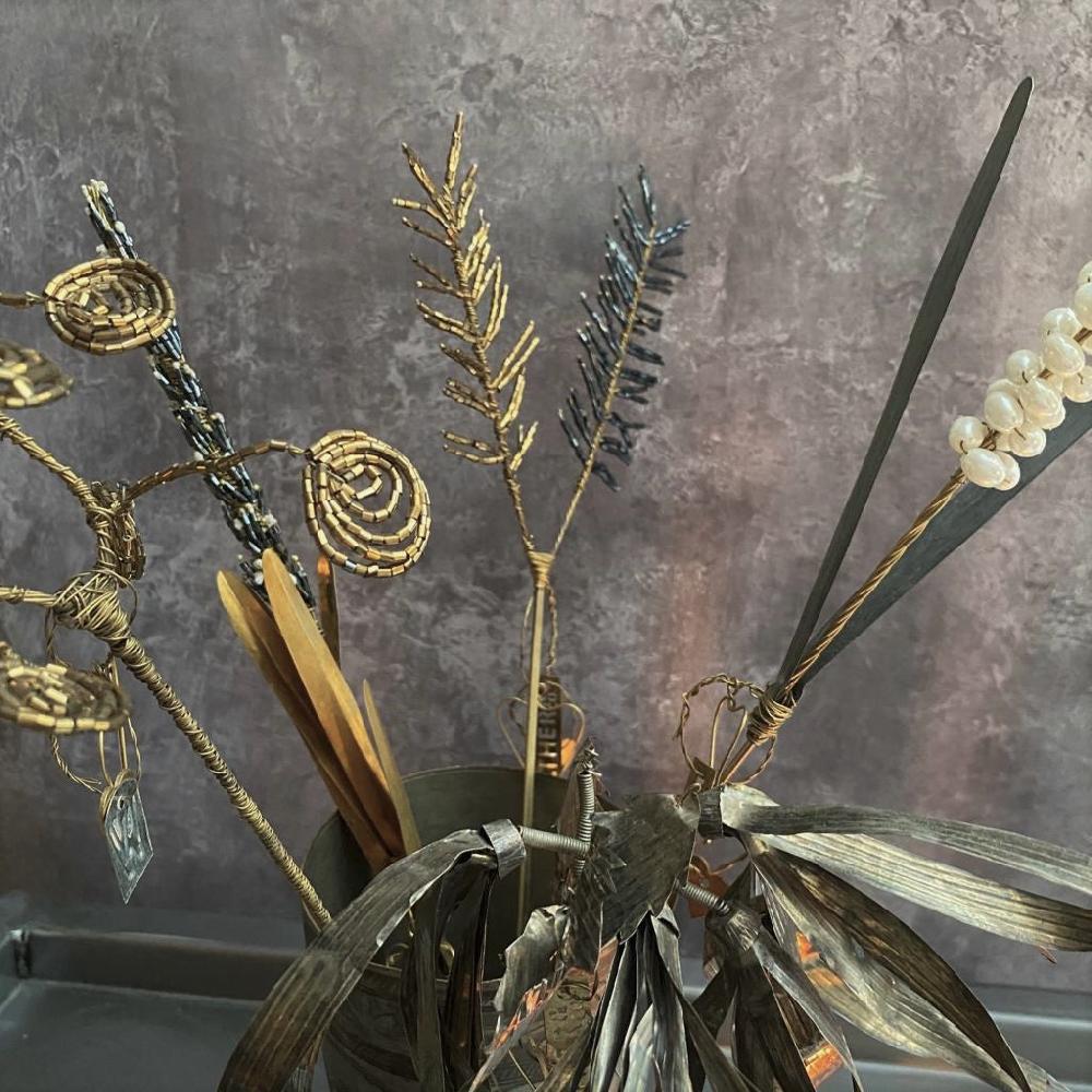 Greige Brass Beaded Cow Parsley - Botanical Range - Walther & Co