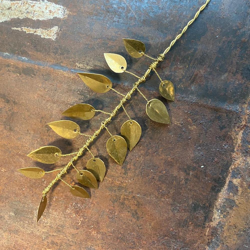 Greige Brass Leaf Branch - Botanical Range - Walther & Co