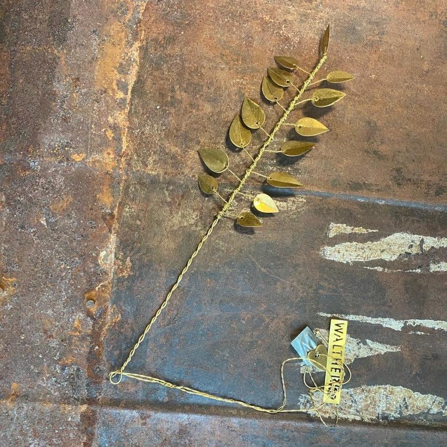 greige Brass Leaf Branch - Botanical Range - Walther & Co