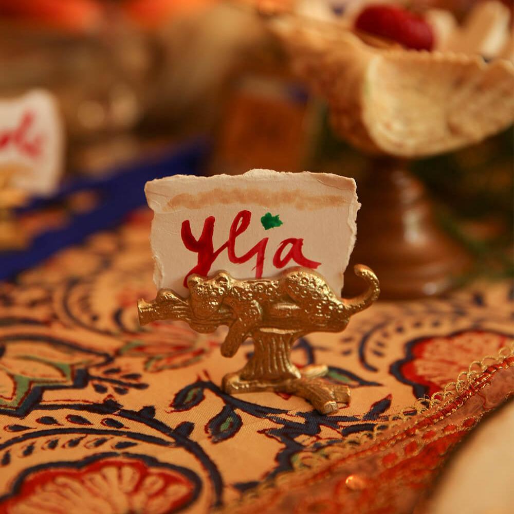 Greige Brass Leopard Card Holder Or Place Name Holder