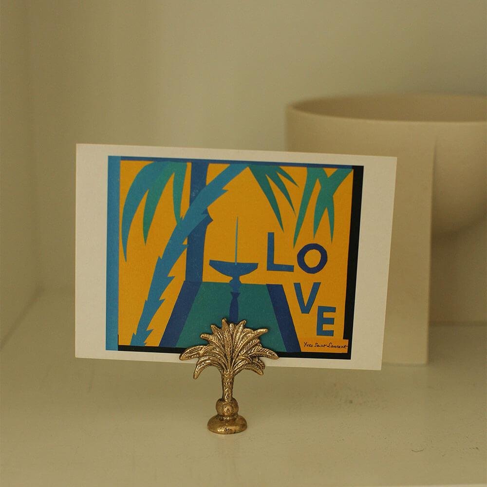 Greige Brass Palm Tree Card Holder Or Place Name Holder