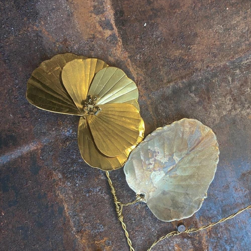 Greige Brass Pansy Flower Hanging Decoration - Walther & Co Denmark