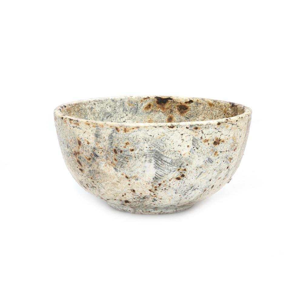 Greige Burned Terracotta Bowls - Antique Cream Finish