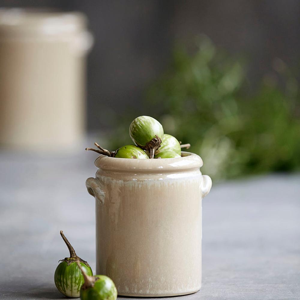 greige Ceramic Flowerpot or Utensil Pot - Sand - Three Sizes