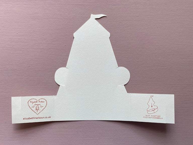 Greige Circus Strongman Stand Up Card - Elizabeth Harbour