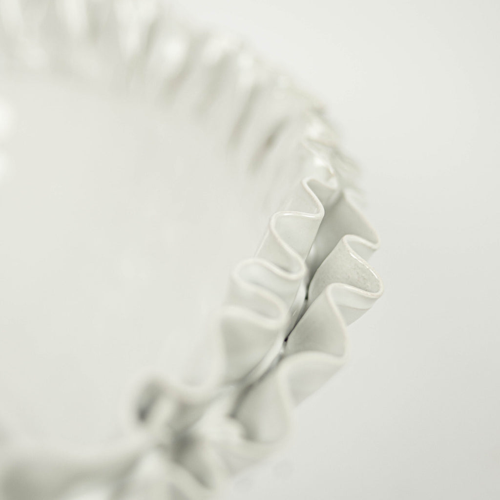 Greige Claudine - Ceramic Ruffled Edge Bowl - Two Style Options