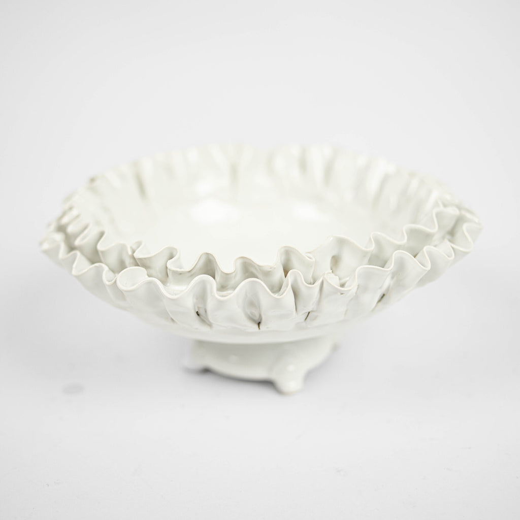 Greige Claudine - Ceramic Ruffled Edge Bowl - Two Style Options
