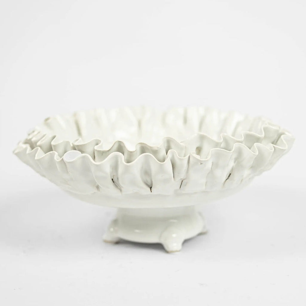Greige Claudine - Ceramic Ruffled Edge Bowl - Two Style Options