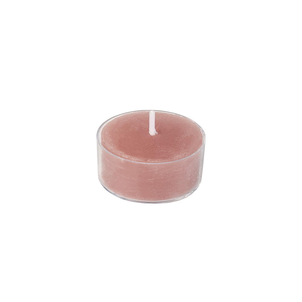 Greige Clear Cup Tealights - Dusky Pink Or Petrol Blue