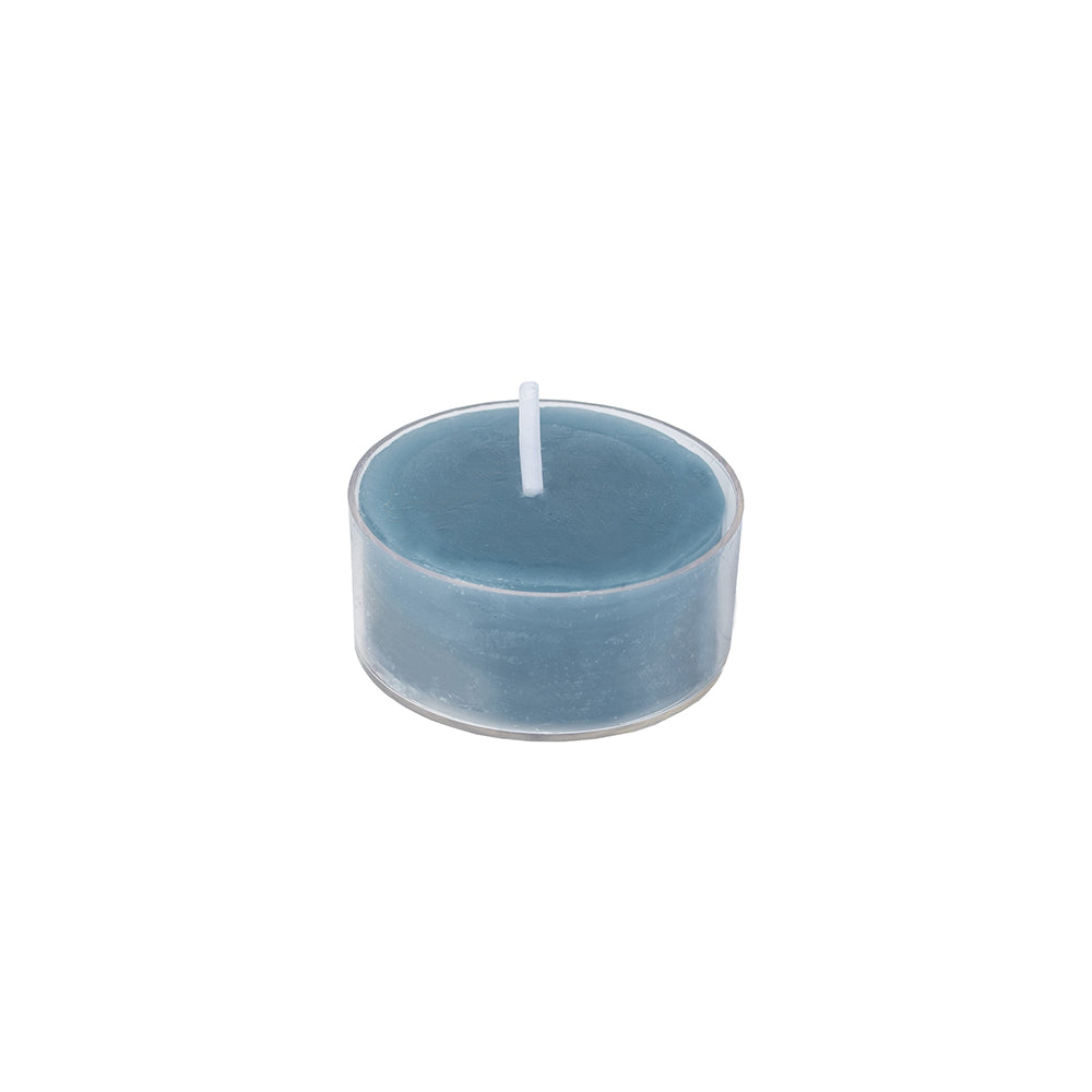 Greige Clear Cup Tealights - Dusky Pink Or Petrol Blue