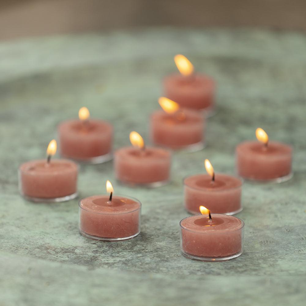 greige Clear Cup Tealights - Dusky Pink or Petrol Blue