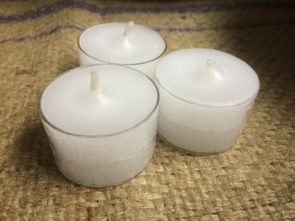 Greige Clear Cup Tealights - White - 8-9 Hours Burn Time