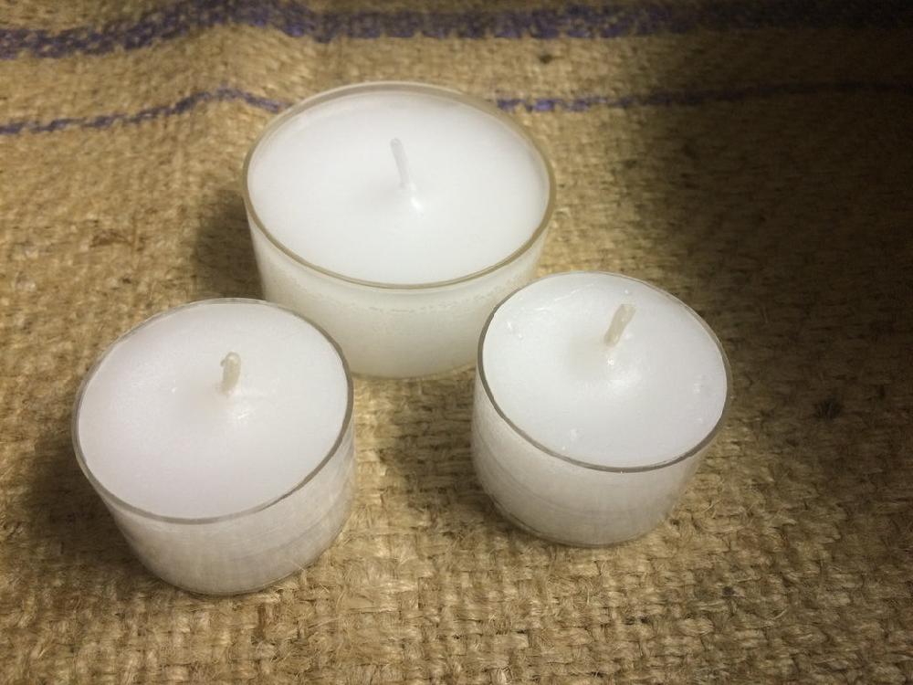 greige Clear Cup Tealights - White - 8-9 Hours Burn Time
