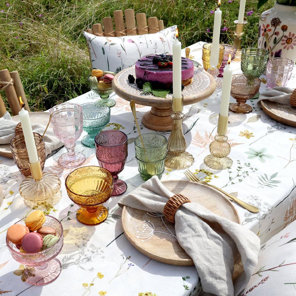 Greige Coloured Decorative Glass Tumblers - Set Of Six Assorted