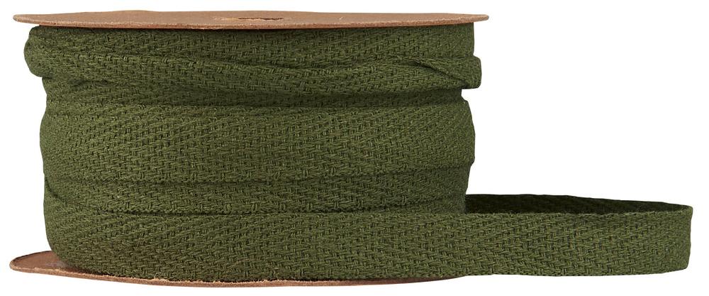 Greige Cotton Ribbon - Moss Green Or Bordeaux - 1cm X 5m