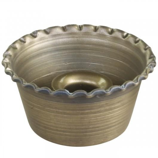 Greige Cup Candleholder For Thin Taper Candle - Antique Brass