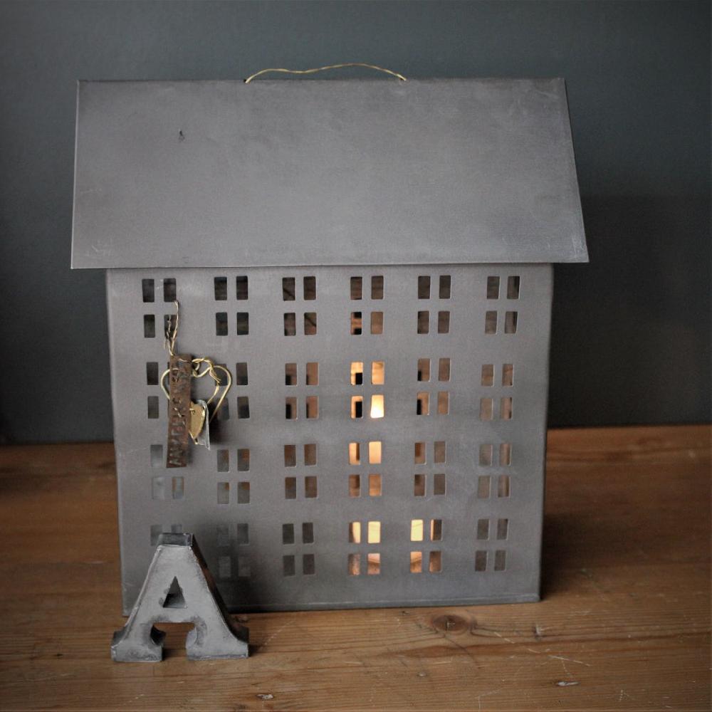 Greige Danish Tin Houses For Tealights From Walther & Co