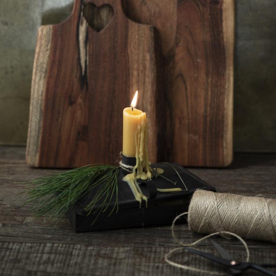 Greige Dark Rust Candle Storage Box With Candle Holder
